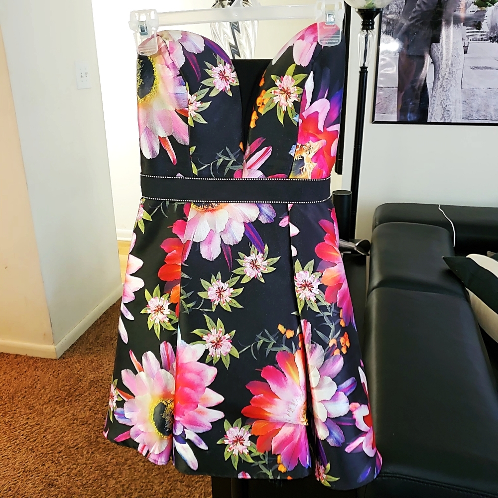 Black floral dress